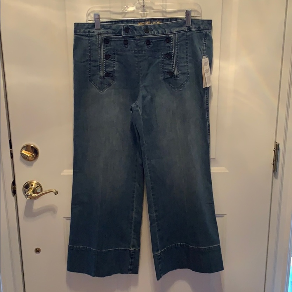 NWT Michael Kors Light Wash Crop Jeans Size 10 - Picture 3 of 7